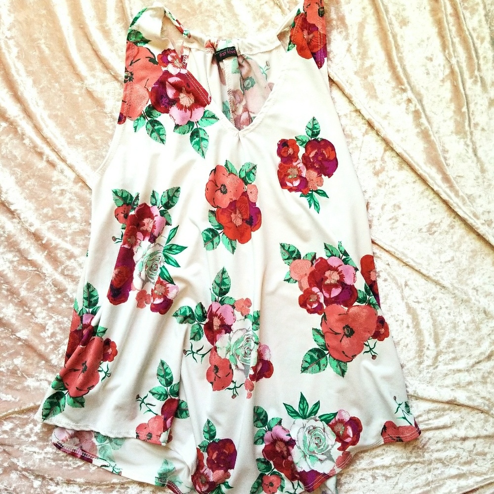Asymmetrical Floral Tank